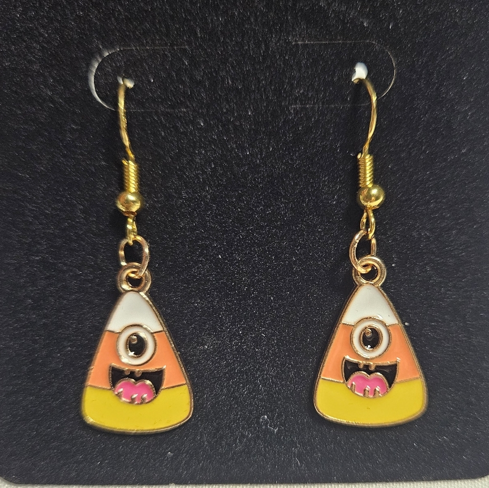 5/$20 Handcrafted Candy Corn Earrings | Lightweight Enamel Earrings